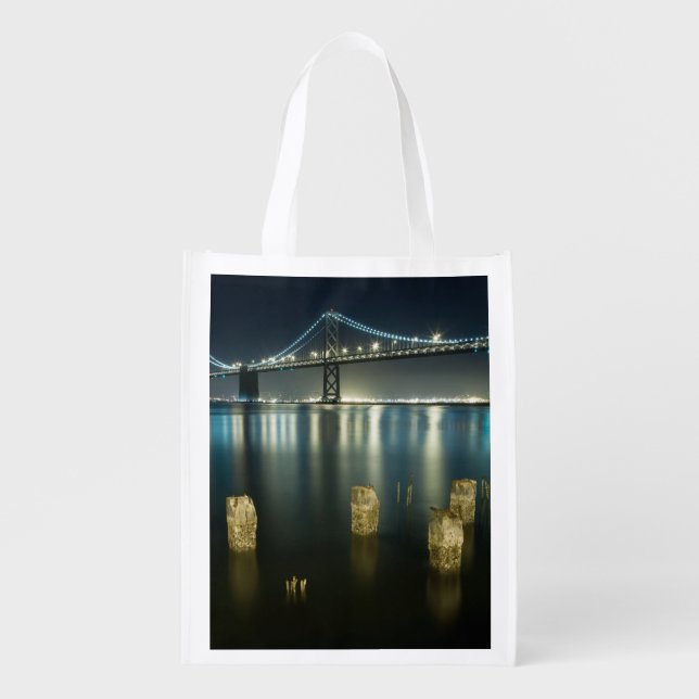 Pilings along the Embarcadero, San Francisco Reusable Grocery Bag (Front)