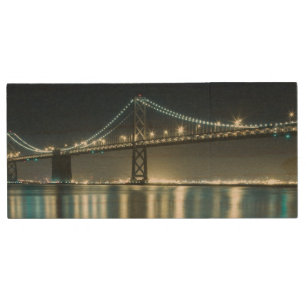 Pilings along the Embarcadero, San Francisco Wood USB Flash Drive