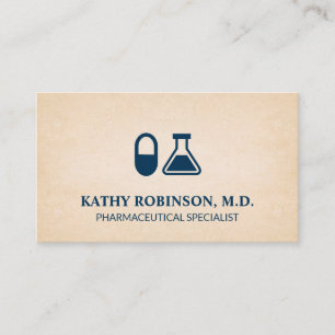 Pill and Beaker Pharmaceutical Appointment Card