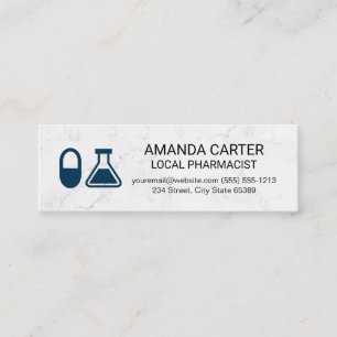Pill and Beaker Pharmaceutical Mini Business Card