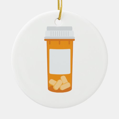 Pill Bottle Ceramic Ornament