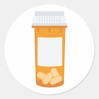 Pill Bottle Classic Round Sticker