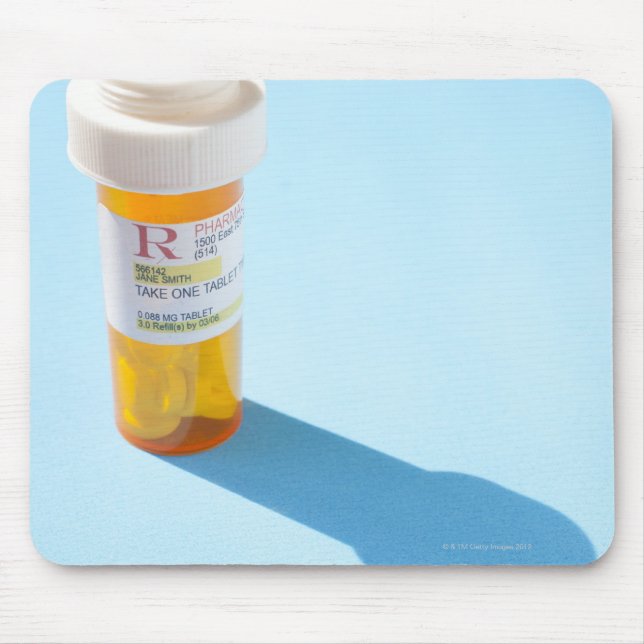 Pill bottle full of medication mouse pad (Front)