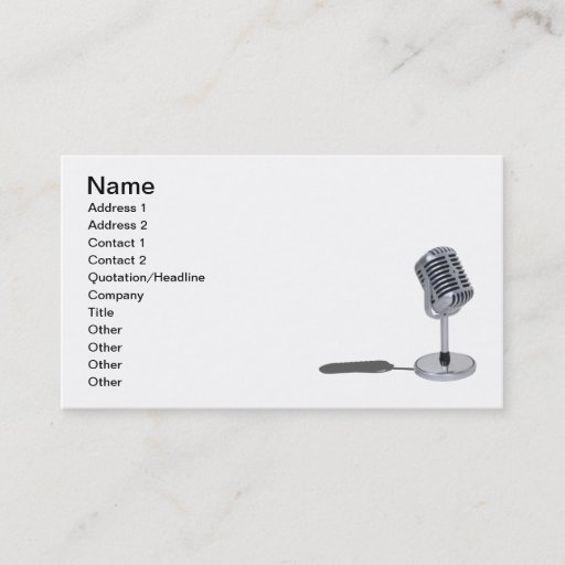 Customizable Pill Microphone Business Card Templates