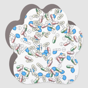Pill Sprinkles Pattern Car Magnet