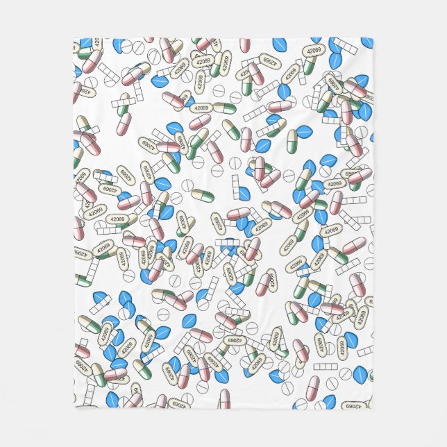 Pill Sprinkles Pattern Fleece Blanket (Front)