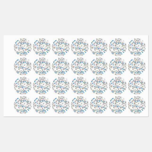 Pill Sprinkles Pattern Labels (Sheet)