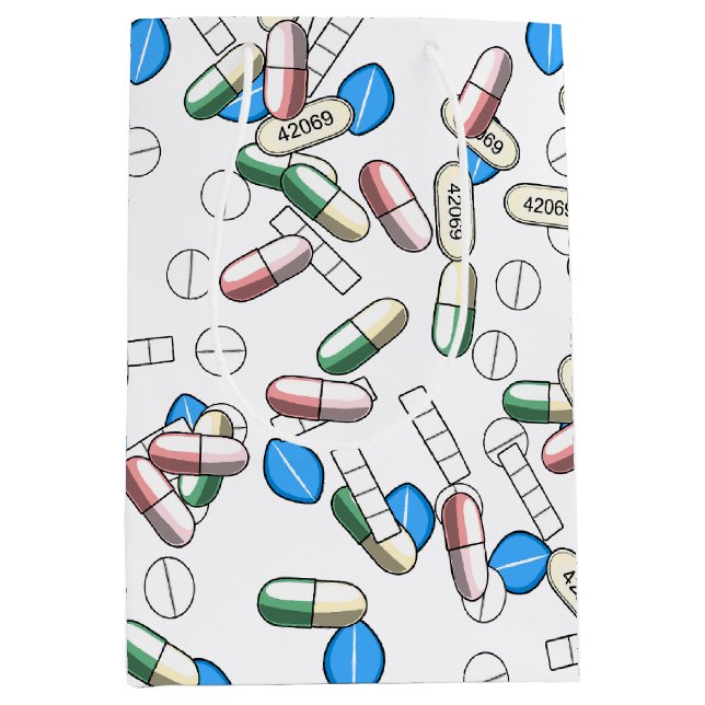 Pill Sprinkles Pattern Medium Gift Bag (Front)