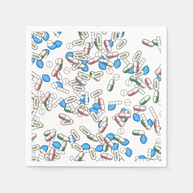 Pill Sprinkles Pattern Napkins (Front)