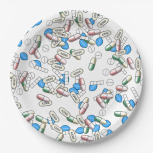 Pill Sprinkles Pattern Paper Plates