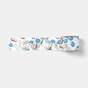 Pill Sprinkles Pattern Satin Ribbon