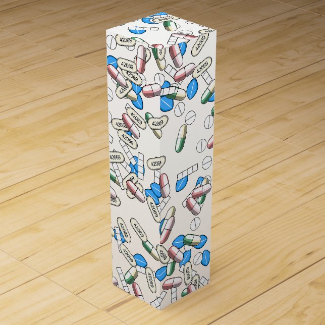Pill Sprinkles Pattern Wine Box (Front)