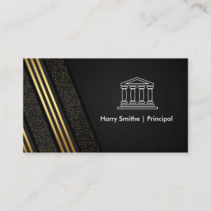 Pillar Black Gold Striped Sequin Pattern Business Card