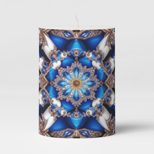 Pillar Candle Abstract design with Argentinian (Front)