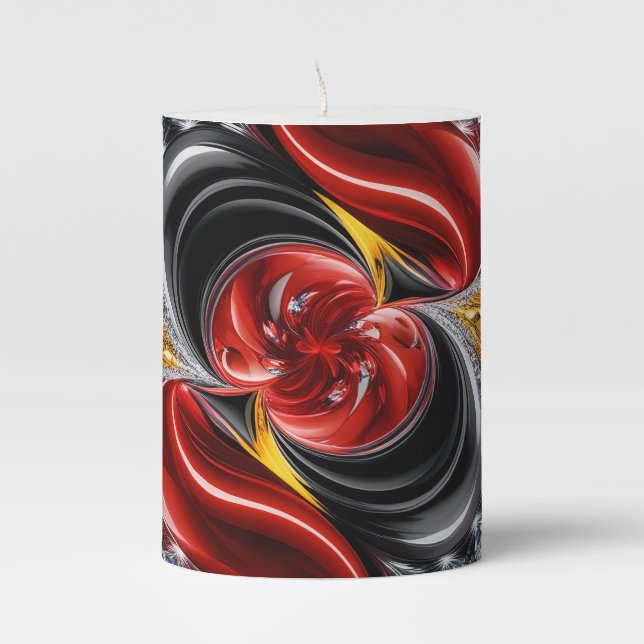 Pillar Candle Abstract design with German Colors (Front)