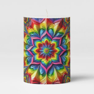 Pillar Candle Abstract design with LGBTQ colors