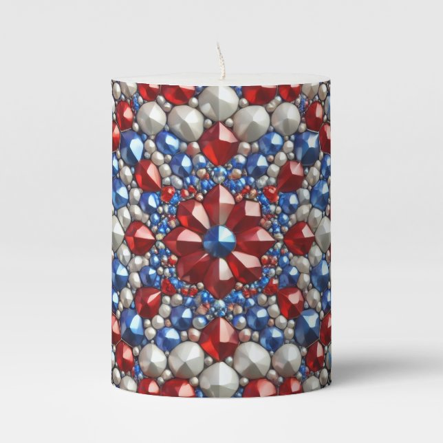 Pillar Candle Abstract design with Netherlands (Front)