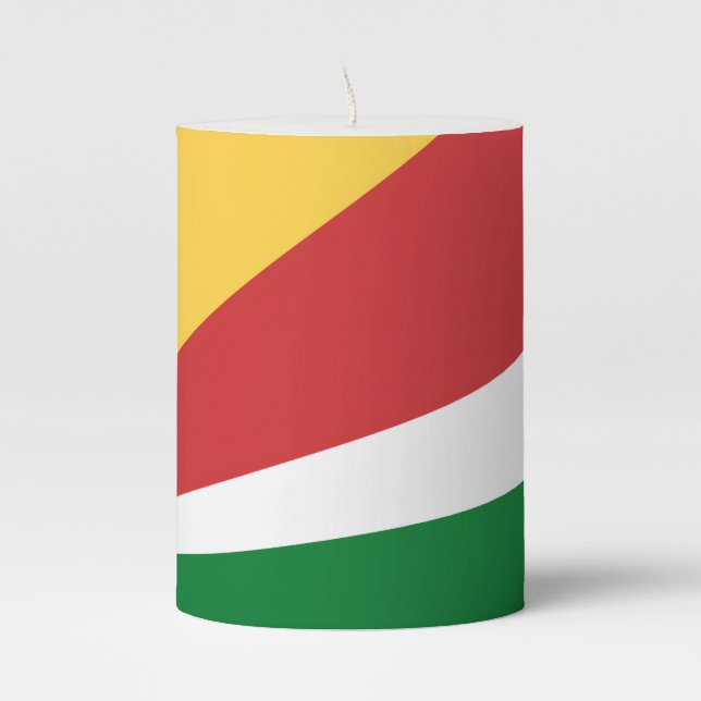 Pillar Candle Abstract design with Seychelles (Front)