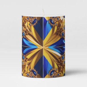 Pillar Candle Abstract design with Sweden