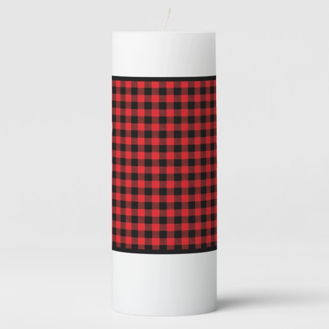 Pillar Candle Buffalo Plaid (Front)