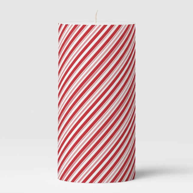 Pillar Candle-Candy Cane Stripes Candle (Front)