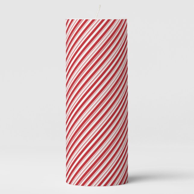 Pillar Candle-Candy Cane Stripes Pillar Candle (Front)