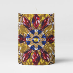 Pillar Candle Colombian jewelry colors