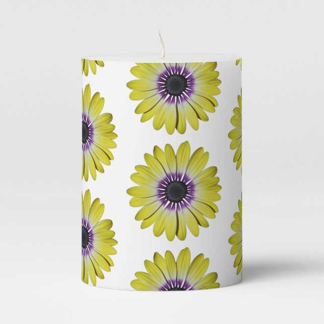 Pillar Candle-Daisies Candle (Front)