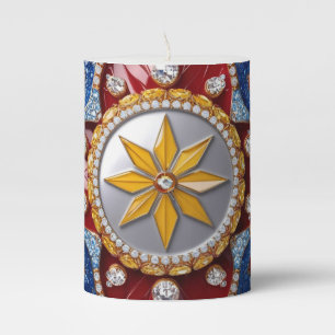 Pillar Candle design with Colombian Colors