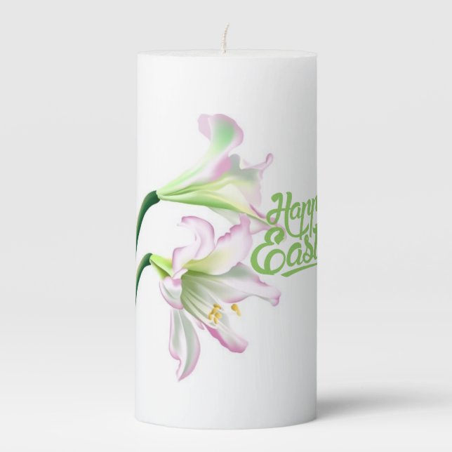 Pillar Candle- Easter Lillies Pillar Candle (Front)