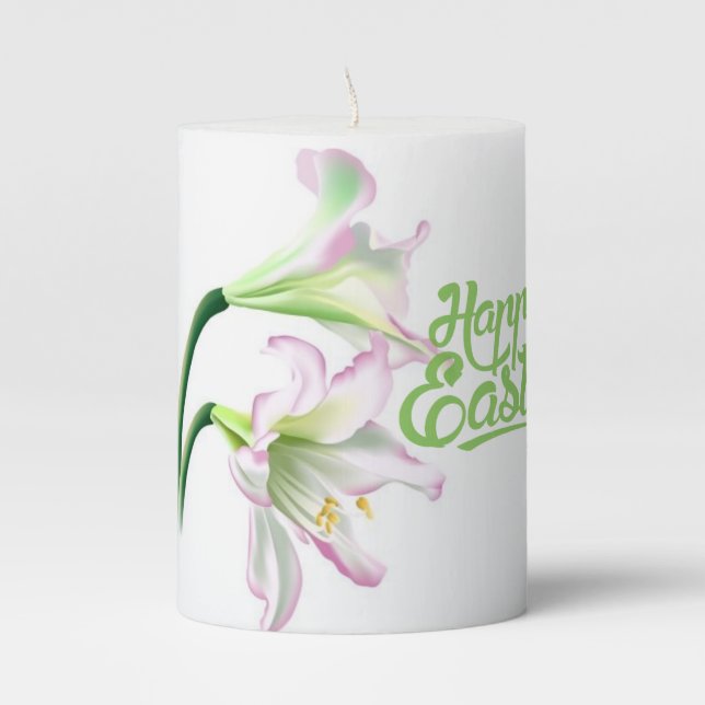 Pillar Candle- Easter Lillies Pillar Candle (Front)