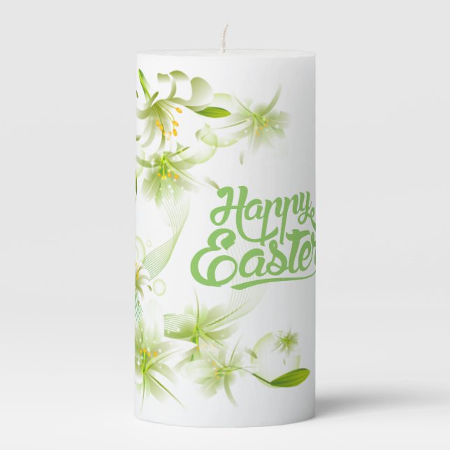 Pillar Candle- Easter Lillies Pillar Candle (Front)