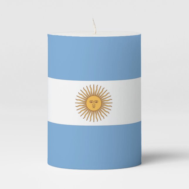 Pillar Candle flag of Argentina (Front)
