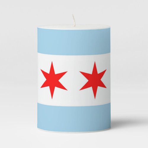 Pillar Candle flag of Chicago City USA