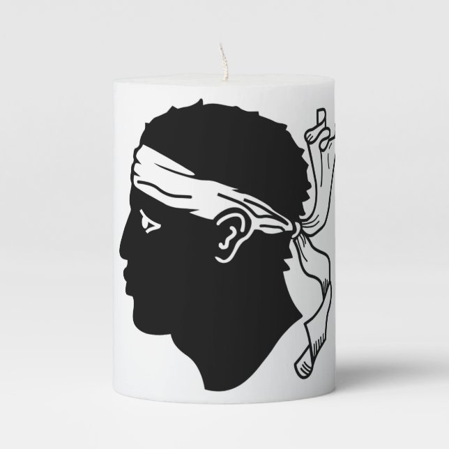 Pillar Candle flag of Corsica, France (Front)