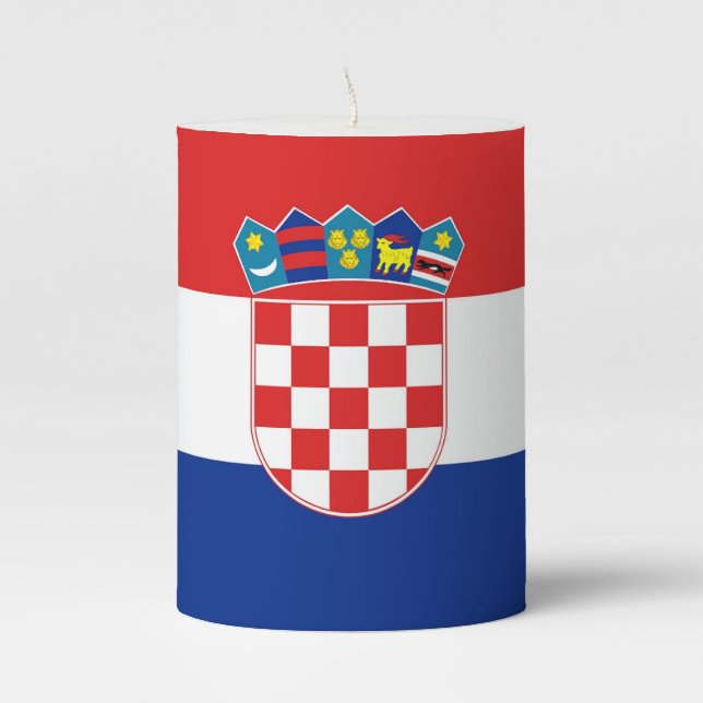 Pillar Candle flag of Croatia (Front)