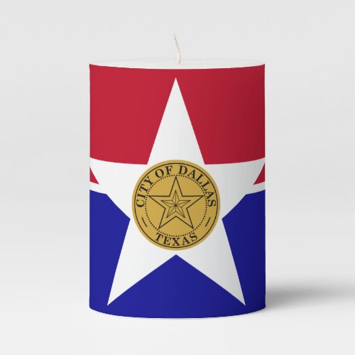 Pillar Candle flag of Dallas USA