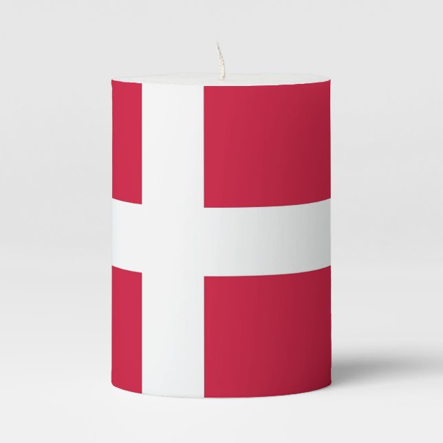 Pillar Candle flag of Denmark (Front)