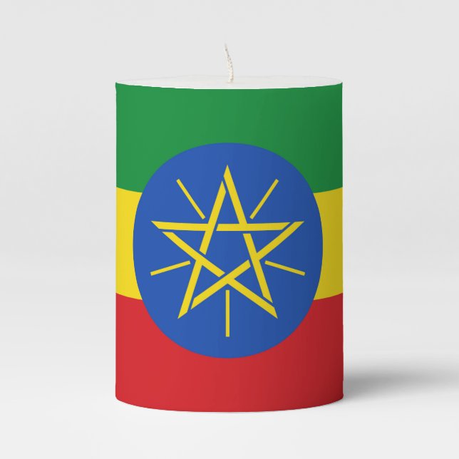 Pillar Candle flag of Ethiopia (Front)