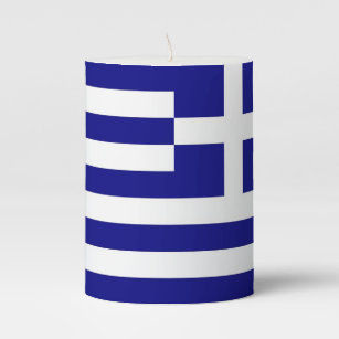 Pillar Candle flag of Greece