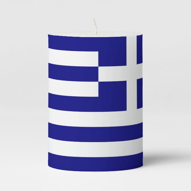 Pillar Candle flag of Greece (Front)