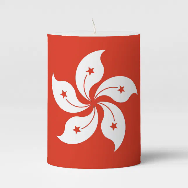 Pillar Candle flag of Hong Kong Zazzle