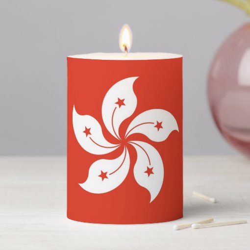 Pillar Candle flag of Hong Kong Zazzle