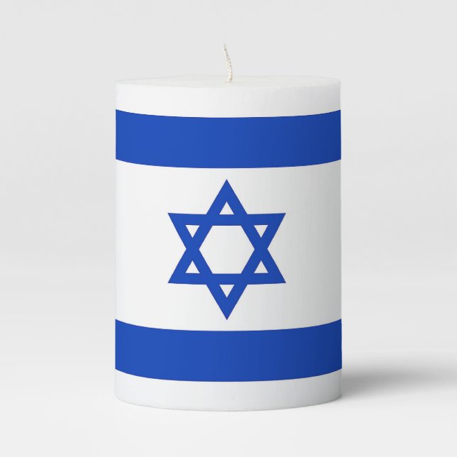 Pillar Candle flag of Israel (Front)