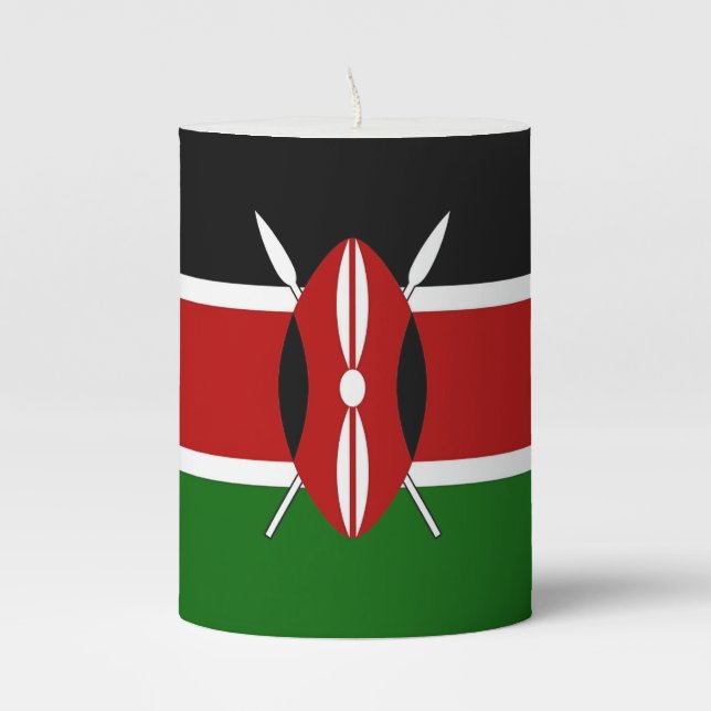 Pillar Candle flag of Kenya (Front)