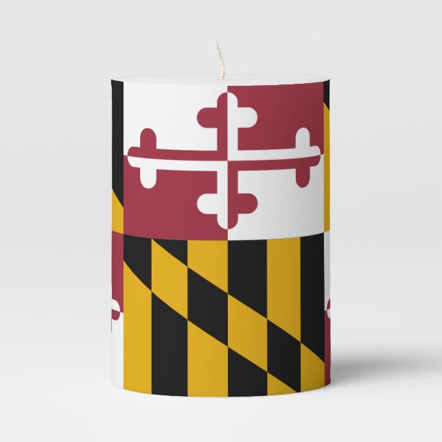 Pillar Candle flag of Maryland State, USA (Front)