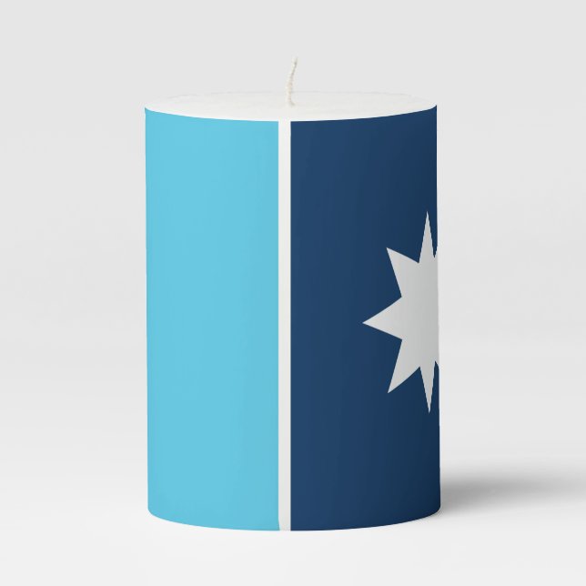 Pillar Candle flag of Minnesota, USA (Back)