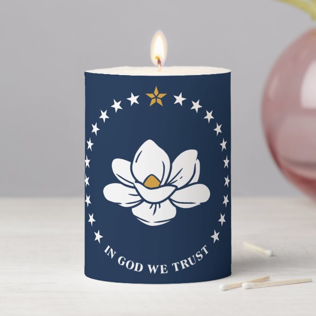 Pillar Candle flag of Mississippi, USA (In Situ)