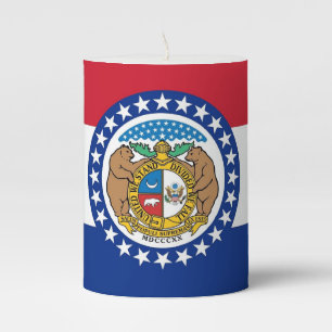 Pillar Candle flag of Missouri State, USA