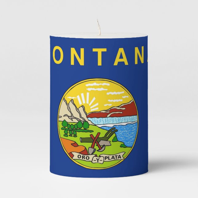 Pillar Candle flag of Montana State, USA (Front)